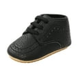 thumbnail image 2 of UTTOASFAY Toddler Shoes Infant Baby Boys Sneakers Soft Shoes Anti-Slip Soft Sole Walker Outdoor Crib Shoes Black 0-6 Months, 2 of 9