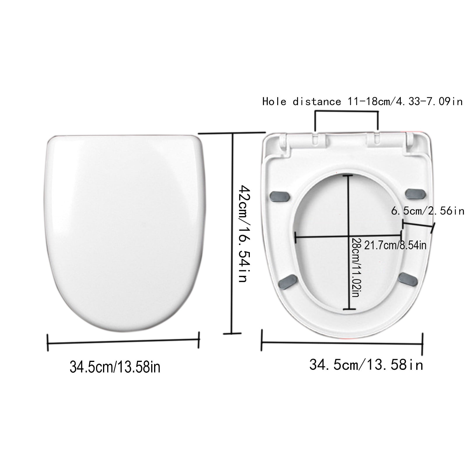 MERILER Universal Toilet Seat Cover with One-Click Installation, Soft Close Mechanism, and Non-Yellowing Coating