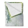 thumbnail image 2 of Rainforest Soft Flannel Fleece Throw Blanket, Sunbeam Between Shadows of Trees Idyllic Scenery of Solitude in Jungle Theme, Cozy Plush for Indoor and Outdoor Use, 70" x 90", Green White, by Ambesonne, 2 of 5