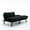 Black, variant on Black Modern Design - Adjustable Arm at 180°/165° - In Primary Living Space - Soft Covered Sofa Bed
