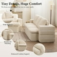 thumbnail image 3 of ATHOPE 80" Loveseat, 4 in 1 Convertible Sofa Bed, Boneless Fluffy Cloud Couch with Wide Arms, Folding Upholstered Sleeper Sofa for Living Room Small Space, No Assembly Required, Beige, 3 of 5