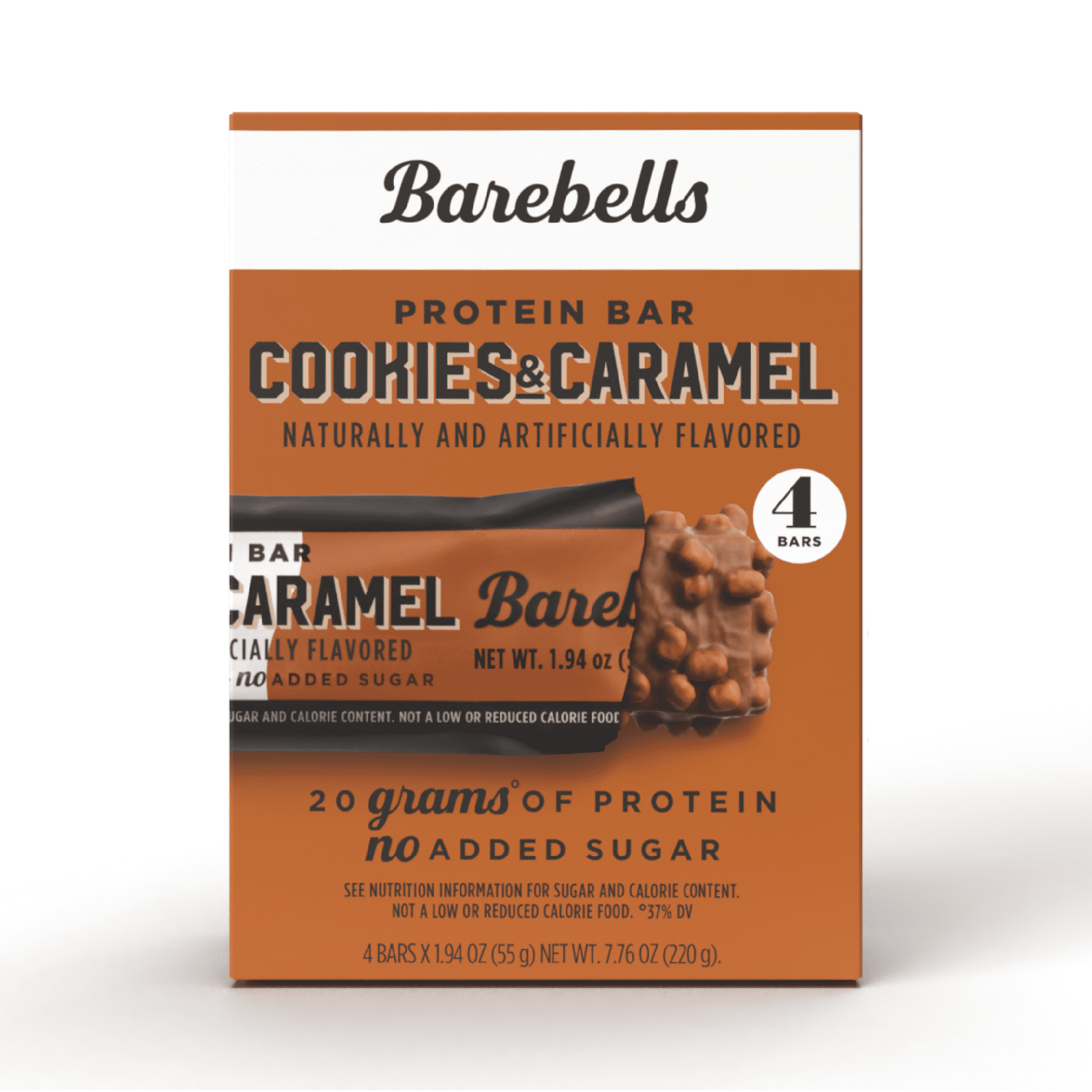 Barebells Protein Bars with 20g High Protein, 1.9oz Bars, Cookies & Caramel - 4 Count