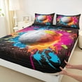 thumbnail image 3 of jejeloiu Volleyball Gamer Game Full Size Sheets,Boys Ball Sports Bed Sheets,Colorful Oil Painting Artwork Sheet Sets For Boys Teens,Super Cozy Room Decor,4-Piece, 3 of 7