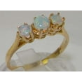 thumbnail image 2 of LBG British Made 10k Yellow Gold Natural Opal Womens Anniversary Ring - 33 size options - Size 6.5, 2 of 6