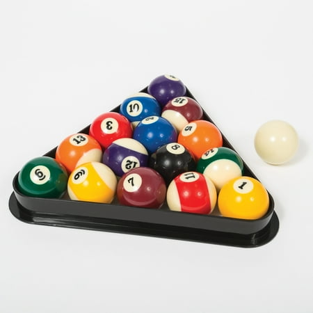 Billiard Cue Ball Glass - Classic Sport Billiard Ball Set with Molded Triangle