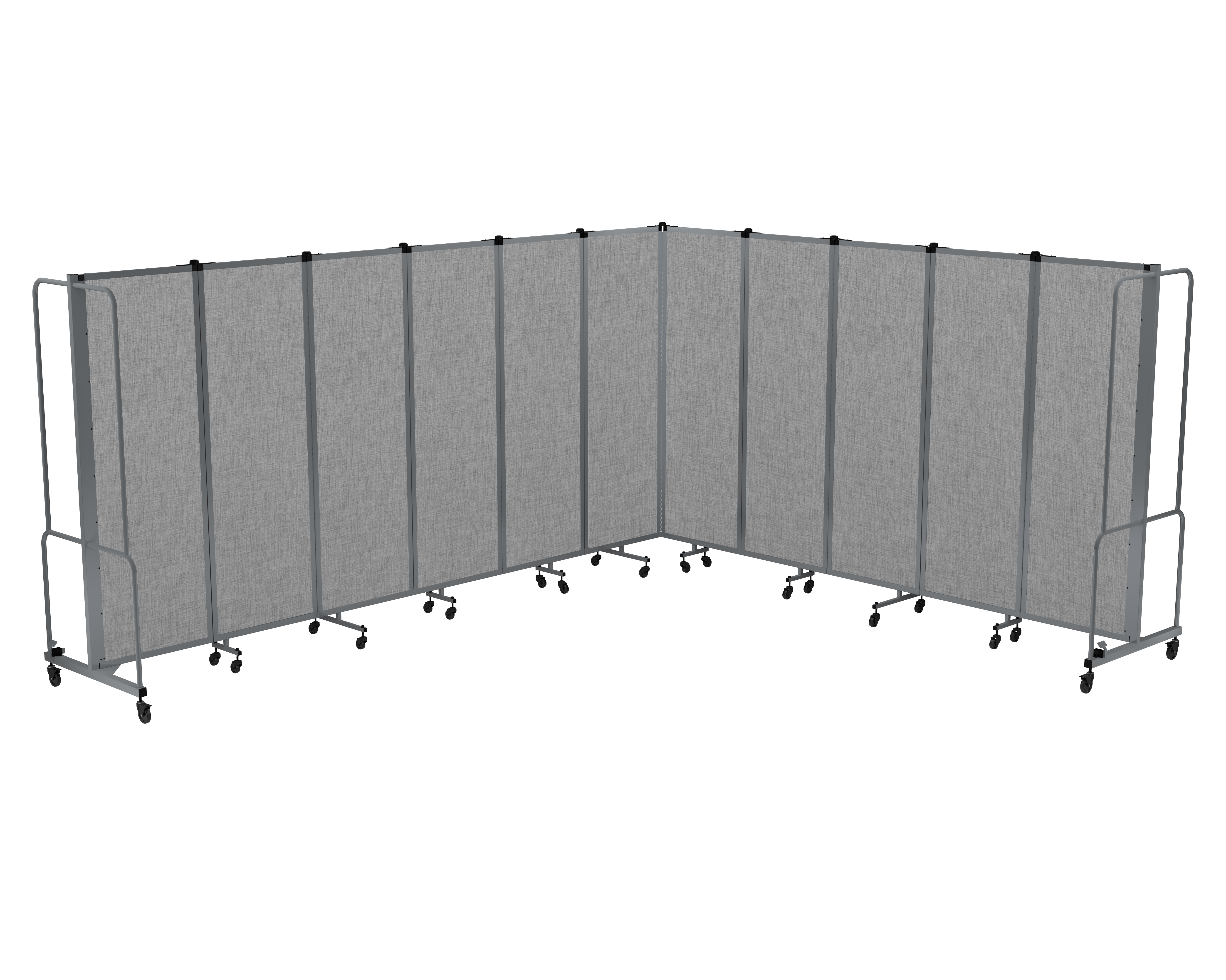Hampden Furnishings Otis Collection Portable Room Divider, 11 Grey Panels, Grey Frame