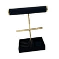 thumbnail image 3 of Pantalla de soporte de pulsador organizador de joyería para tiendas de pendientes de collar Negro, 3 of 8