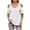 White, variant on Loopsun Plus Size Womens Tops, T Shirts for Women, Women's Fashion Solid Double Shoulder Round Neck Short Sleeve Shirt Top Black XL