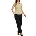 thumbnail image 2 of INSPIRE CHIC Women's Puff Sleeve Point Collar Button Down Essential Office Shirt, 2 of 4