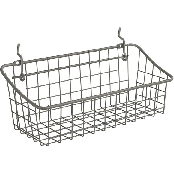 XICEN 11.25" x 4.25" x 4.5" Pegboard & Wall Mount Basket, Small Wire Basket for Slatwall & Pegboard, Home & Garage Storage, Versatile Wall Organizer for Tools & Craft Supplies