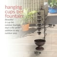 thumbnail image 5 of Alpine Corporation MAZ254 38" Tall Outdoor Vintage Tiered Water Fountain with 6 Hanging Cups, Soothing Waterfall, Durable Iron Construction, Bronze, 5 of 11