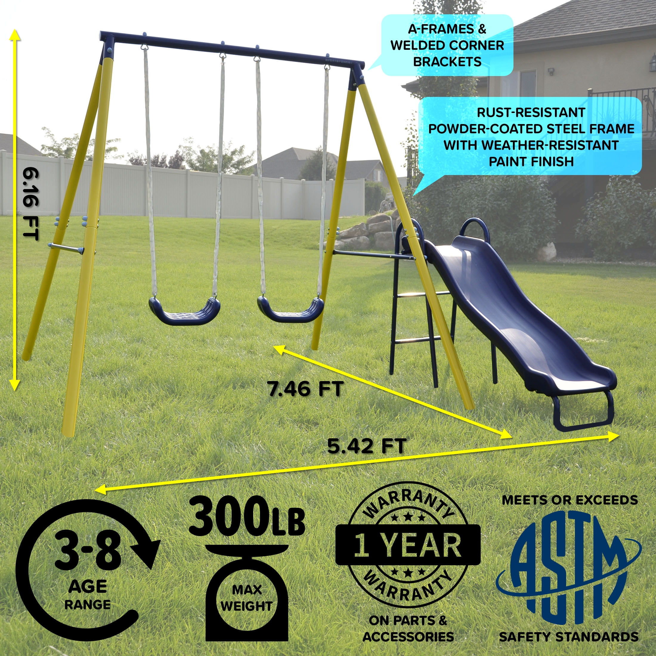 Sportspower Power Play Time Metal Swing Set with Ireland Ubuy