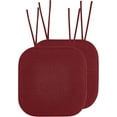 thumbnail image 2 of Elegant Comfort 2 Pack Chair Cushion Covers - Skid-Proof Rubber Backing - 16 x 16 Inch - Thick Dining Square Shape Seat Covers - Comfortable Textured Chair Pads with Ties - Honeycomb Pattern, Burgundy, 2 of 7