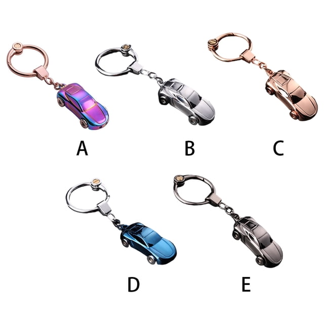 Keychain Car Pendant Decorative Fashion Zinc Alloy Keyring Portable Chain Reusable Removable Purse Wallet Key Chain Holder Decoration Buckle Gift Black Ice