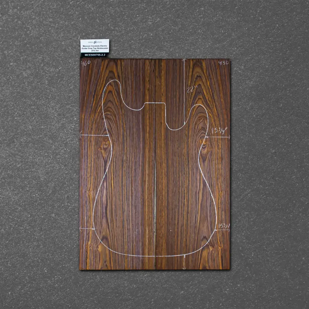Mexican Cocobolo Electric Guitar Drop Top Stratocaster (ES) Set – MCES000755-2.2