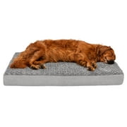 FurHaven Pet Products Ultra Plush Orthopedic Deluxe Mattress Pet Bed for Dogs & Cats - Gray, Jumbo
