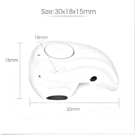 Mini Invisible B luetooth Earbud,V4.1 Stereo W ireless B luetooth Earphone with Built-in Mic,Sports Noise Cancelling in-Ear Headphone for iPhone Samsung and Other Android Phones (White)