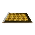 thumbnail image 2 of Ahgly Company Machine Washable Indoor Round Abstract Yellow Modern Area Rugs, 4' Round, 2 of 4