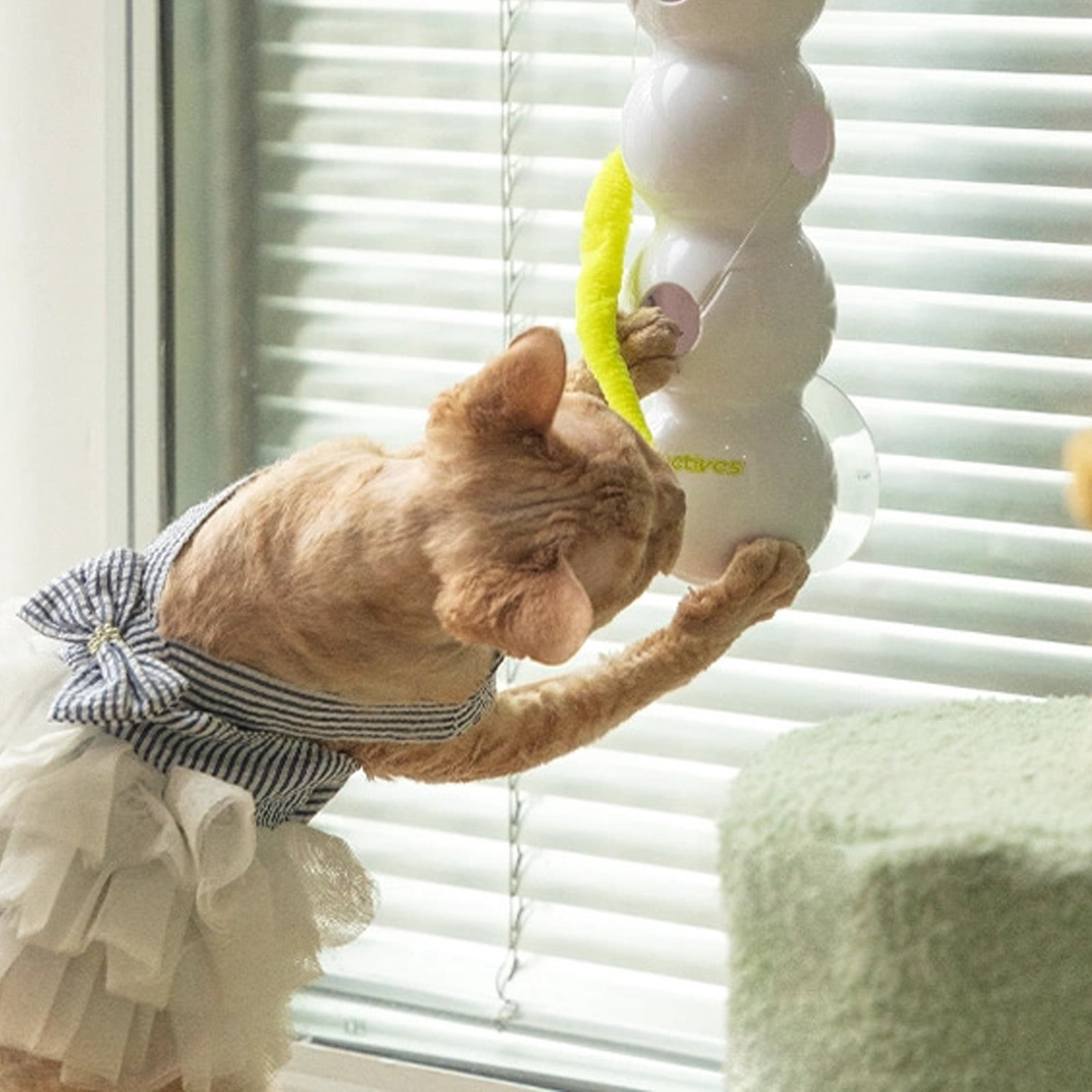 BIBABLYKE Intelligent Auto Swing Cats Teaser Stick with Motion Sensors And Replaceable Tail Interactive Automatic Teasing Cats Toy