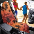 thumbnail image 3 of Garronmavis Waterproof Front Car Seat Towel Cover 1 PC Multi-Functional Sunset Palm Hibiscus Car Seat Towel Protection Universal Fit for Cars SUV Trucks Sedan Van, 3 of 8
