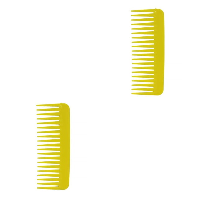 ZheElen Large Wide Teeth Hairbrush Professional Salon Hair Comb Anti-Static Barber Yellow 2Set