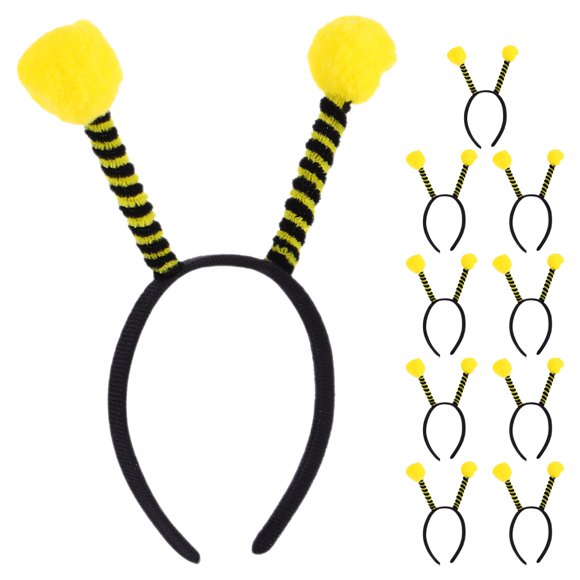 BRIGHTFUFU 10 diademas de antena de abeja, diademas de tentáculo de abeja, diademas de abeja, aro para el pelo de hormigas para mujeres y niñas, suministros para fiesta de Navidad y Halloween