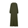 thumbnail image 6 of Jinhomg Womens Plus Size Maxi Dress Casual Loose Long Sleeve Crewneck Dresses Basic Muslim Abaya Ramadan Dress Army Green L, 6 of 7