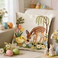 thumbnail image 5 of Mrzvby Easter Pillow Cover with Holiday Theme,Short Lint Pillow Cover 18inch Cute Embroidery Decorative Throw Pillowcase for Sofa Bedroom Living Room Home Decoration Easter Good Things, 5 of 6