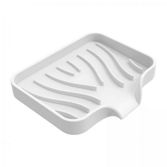 jifeng 3xPortable Soap Container Anti Skid Plate Tray for Household Home Countertop White 3 Pcs