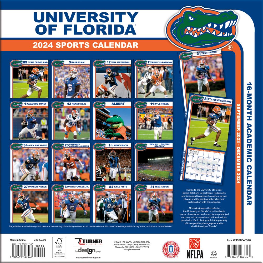 Florida Gators 7'' x 7'' 2024 Mini Wall Calendar - image 2 of 4