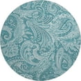 thumbnail image 2 of Addison Rugs Mayfield Washable Transitional Paisley Turquoise Round Rug, 8' x 8', 2 of 5