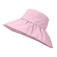 thumbnail image 2 of Women's Wide Brim Fisherman Hat, Foldable Sun Hat with UV Protection, Lightweight Polyester Beach Hat for Women, Summer Outdoor Sun Protection Accessory for Pool, Travel-Pink, 2 of 4
