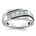 thumbnail image 1 of Diamond2Deal 14K White Gold with Black Rhod Men's 1/2 cttw Lab Grown Diamond Ring Size 10, 1 of 6