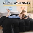 thumbnail image 5 of Aquzin Comforter Queen Size, All Season Quilted Down Alternative Duvet Insert with Corner Tabs, Machine Washable Microfiber Bedding, Black, 5 of 8