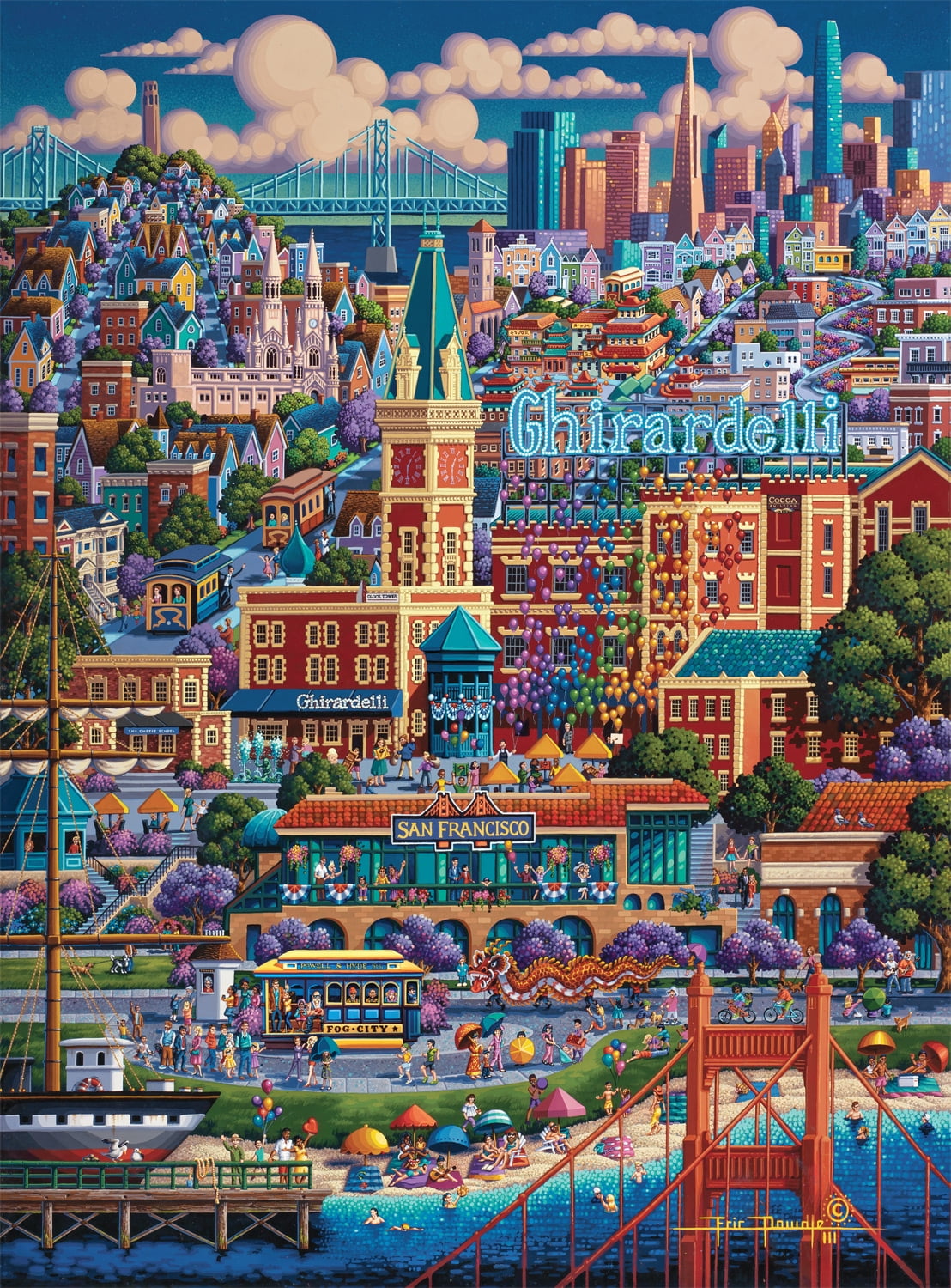 Buffalo Games 1000-Piece Dowdle City By the Bay Interlocking Jigsaw Puzzle