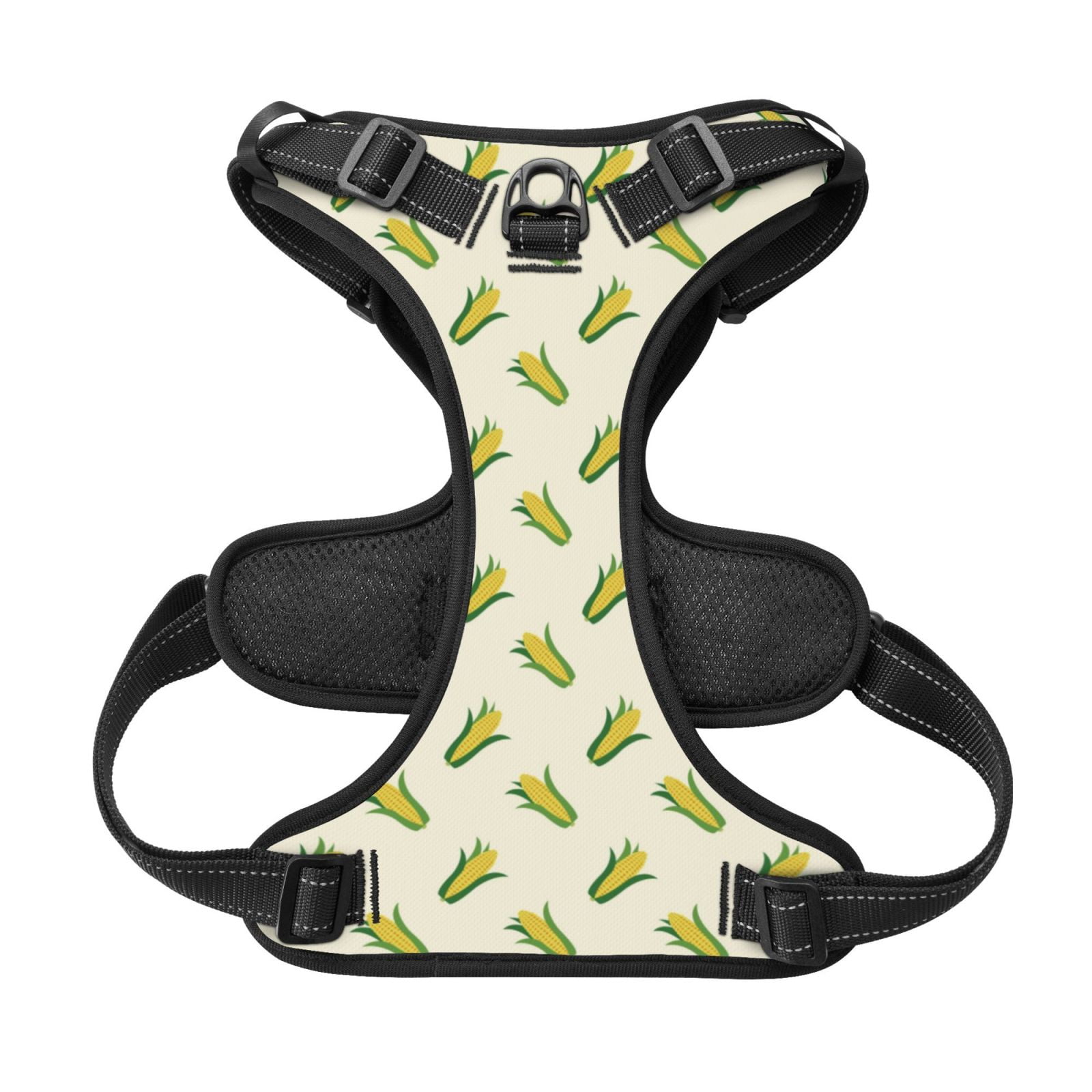 Kdxio Corn Print No Pull Dog Harness Adjustable Reflective Oxford Easy Control Medium Large Dog Harness for Training and Everyday-Large