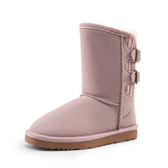 Dream Pairs Kids' Winter Boots FuzzyChic Faux Fur Lined Mid-Calf Snow Shoes with Buckle (Little Kid/Big Kid, Boys & Girls)