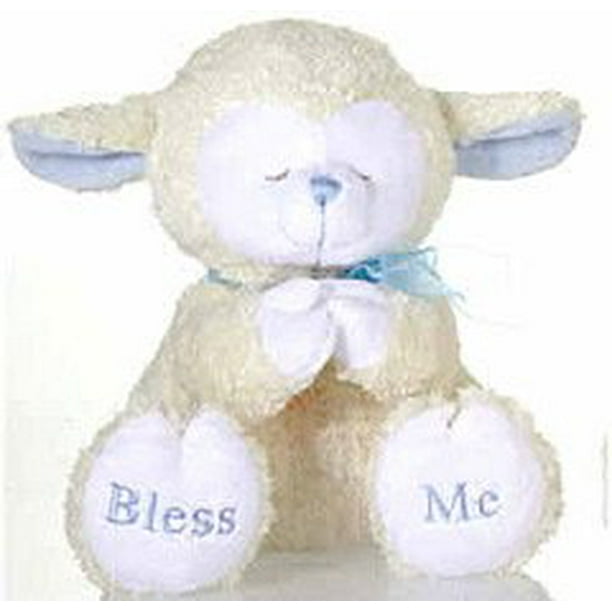 Praying Blue Baby Boy Lamb with Now I Lay Me Down to Sleep Sound 8