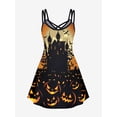 thumbnail image 2 of Rosegal Women's Plus Size Halloween Pumpkin Castle Print Dress, 2 of 5