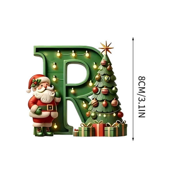 Adorno navideño personalizado con letras para árbol de Navidad - Colgante acrílico de 8 cm con diseño de gorro de Papá Noel | Decoración navideña DIY para el hogar, el árbol y regalos | Juego de 1