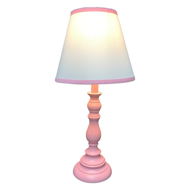 Table Lamp Matching Base and Shade, Pink (with CFL Bulb). Match room