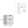 thumbnail image 4 of We Have Furniture Raymer 2 Piece Bedroom Set, Nightstand + Dresser, White Finish, 4 of 5