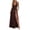Coffee, variant on Women's Halter Neck Sleeveless Maxi Dresses High Slit Ruched Bodycon Evening Dresses for Party Vacation