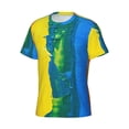 thumbnail image 3 of Yiaed Rainbow Colored Print Mens Short Sleeve Tight Fit T-Shirt, Crewneck Casual Tee-XX-Large, 3 of 5