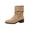 Khaki, variant on Willtoo Women's Slouch Ruched Mid Calf Ankle Boots, Faux Suede Round Toe Low Block Heel Back Zipper Booties, Casual Fall Winter Fashion Short Boots