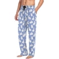 thumbnail image 4 of White Rabbits Bunny On Blue Mens Pajama Pants Sleepwear Lounge Men's Pajama Bottoms Gift for Family Friends, 4 of 6