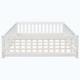 thumbnail image 4 of Durable Floor Platform Bed with Fence White+Full size-door, 4 of 5