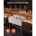 thumbnail image 2 of VEVOR 3 Compartment Sink, 18-Gauge 304 Stainless Steel, 10" x 14" x 10" Bowl Size, 3 Bay Commercial Under Bar Sink with Backsplash and Efficient Drainage for Kitchen, Restaurant, Food Truck & Home Us, 2 of 9