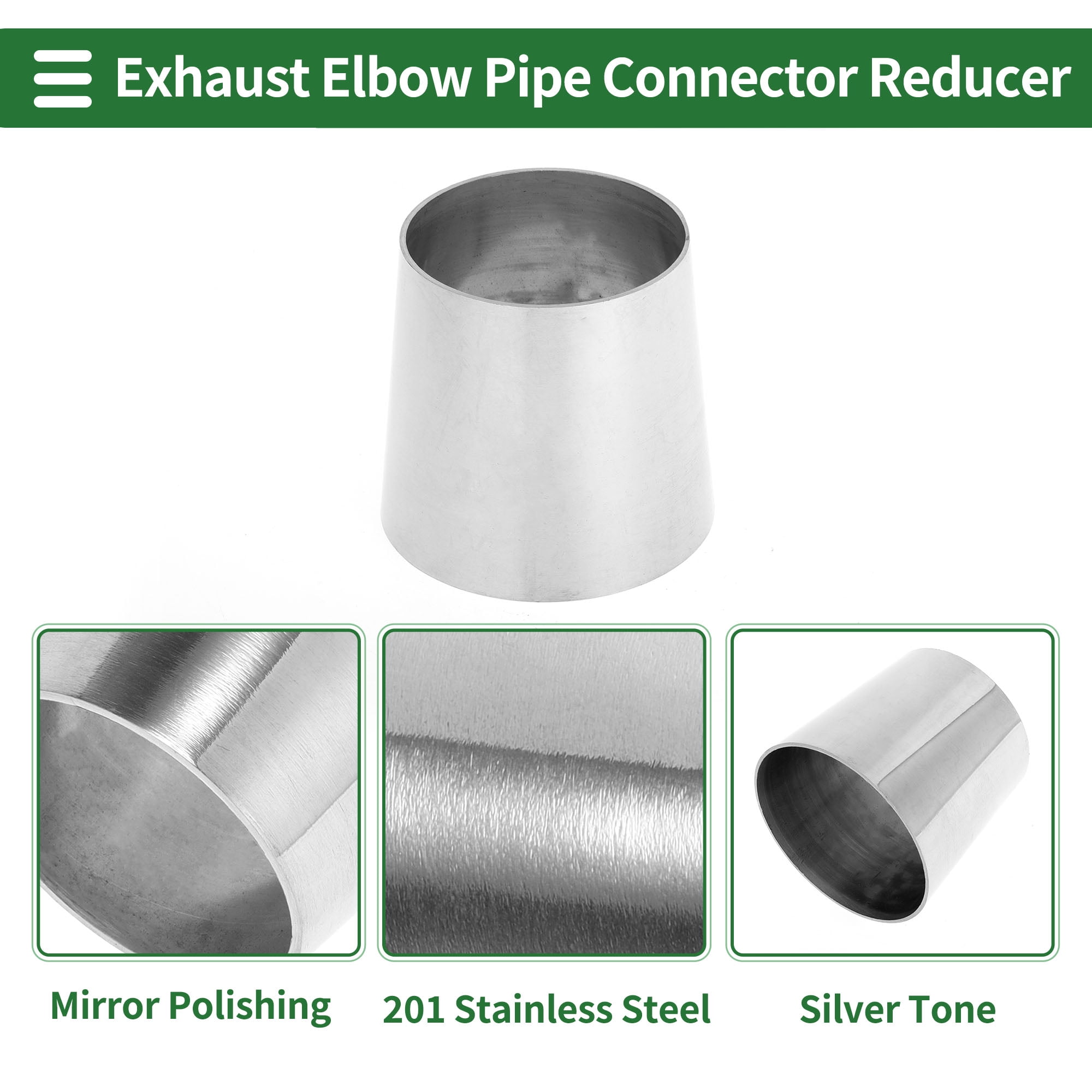 Unique Bargains Silver Mandrel Exhaust Bend Elbow Concentric Reducer 2.5" OD to 3" OD