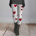 thumbnail image 2 of iOPQO Women's Valentines Day Tights With Hearts Red Heart Sexy Leggings Skinny Pant Patterned Red Heart,Leggings for Women,Jeggings for Women,Workout Pants Women,Women's Pants,Grey,L, 2 of 4
